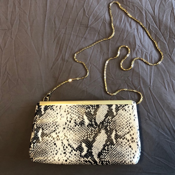 TED BAKER Leather Snakeskin Purse with Chain - Picture 4 of 5